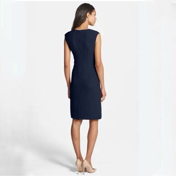 Adrianna Papell Pleated Crepe Dress Plum - Picture 7 of 7